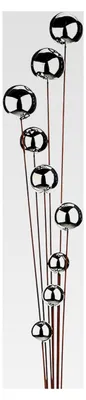 Produktbild von Gartenstecker Rusty Boules, Metall & Edelstahl, 29x10x199 cm, rostbraune Blumenstecker mit 9 Edelstahlkugeln, zeitloser Dekostecker für den Außenbereich