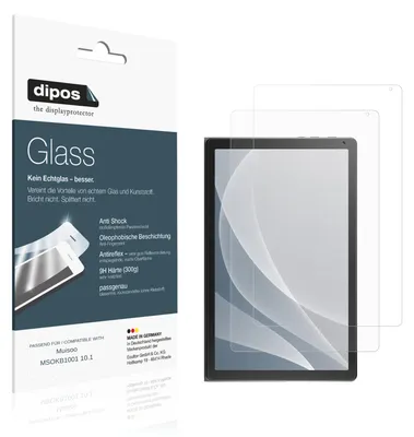 Produktbild von 2x Schutzfolie für Muisoo MSOKB1001 10.1 matt - Anti-Shock 9H Folie dipos Glass Kunststoffglas
