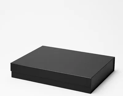 Image de Boîte cadeau magnétique, noire, dimensions extérieures : 440 x 320 x 70 mm, format A3