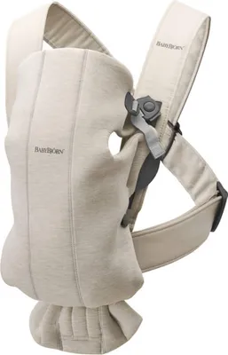 Produktbild von BabyBjörn Babytrage Mini Jersey 3D Hellbeige für Neugeborene bis 11 kg / 5 Monate