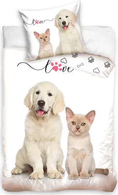 Produktbild von Baumwollbettwäsche Puppy and Kitten
