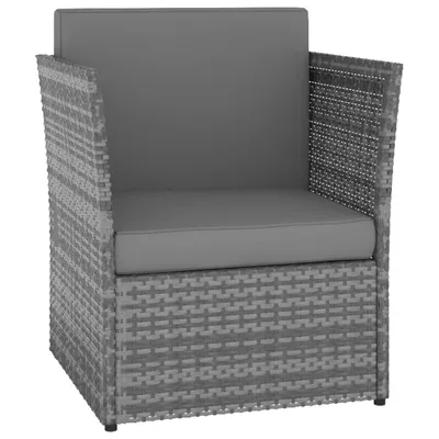 Immagine prodotto di Sedia da Giardino con Poggiapiedi in Polyrattan Antracite
