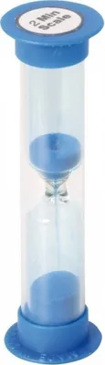 Produktbild von Sanduhr 2 Minuten, Durchmesser 25mm, Höhe 90mm, für Kindergarten, Vorschule, Grundschule