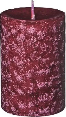 Produktbild von 4 Stück durchgefärbte handgegossene Stumpen Kerzen Brombeer 8 x 5,5 cm Serie Arktis, Trendkerzen, Adventskerzen
