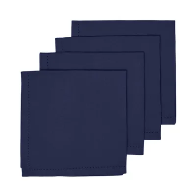 Produktbild von HOMESCAPES Stoffservietten aus Baumwolle, 4er-Set, dunkelblau