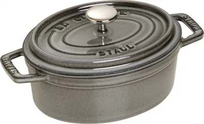 Produktbild von Staub Guss Cocotte, oval Graphitgrau 15 cm