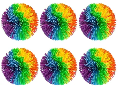 Immagine prodotto di Palla sensoriale in silicone - Palla antistress - 7 cm - Colori arcobaleno - Set da 6 pezzi