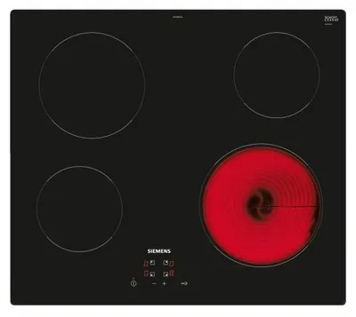 Immagine prodotto di Piano cottura in vetroVetroceramica 60 cm 4 fuochi 6600 w nero Siemens ET61RBEB8E