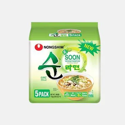 A product package for Nong Shim Veggie Ramyun.