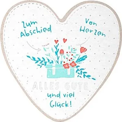 Produktbild von happy hearts Grußkarte klein »30«  \Zum Abschied von Herzen alles Gute und viel Glück!\" in Herzform"