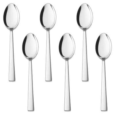 Produktbild von Kaffeelöffel-Set, 6 Stück - Edelstahl - 13,5 cm - Teelöffel/Dessertlöffel - Spülmaschinenfest - Elegantes Design