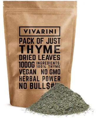 Produktbild von Vivarini - Thymian Getrocknet 1000g - 100% Natürliches Kraut - Intensiv Würziges Aroma - Ideal Für Fleisch, Gemüse, Suppen & Tee