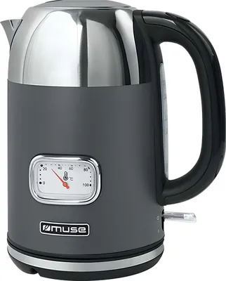 Produktbild von Muse MS-020 DG, 1,7 l, 2200 W, Grau, Edelstahl, Edelstahl, Wasserstandsanzeige, Drahtlos