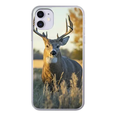Produktbild von MuchoWow® Handyhülle Schutzhülle Hülle für iPhone 11 Hirsche - Gras - Herbst - Geweih - Natur - Tiere Silikon Softcase Handy Hülle - Handytasche