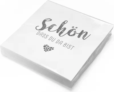 Produktbild von itenga 20x Serviette Schön dass du da bist weiß grau (Pantone Cool Gray 11 U)