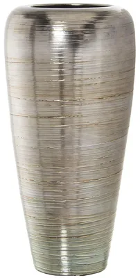 Keramik-Bodenvas, silber, 40x93 cm, Öffnung 25 cm