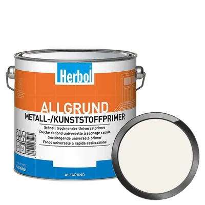 Produktbild von Herbol Allgrund, Fertig gemischt, Weiß, Weiß, Lösungsmittelbasiert, Matte Oberfläche, Airless-Spritz-Technologie, Pinsel, Farbroller