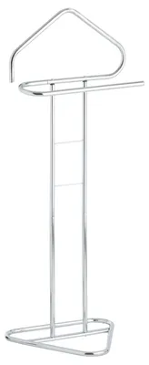 Produktbild von Herrendiener CAMILO, praktischer Stummer Damen Diener mit Hosenbügel, schöner Kleiderbutler mit Sackohalter, moderner Kleiderständer hochwertig verchromt