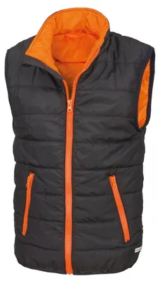 Produktbild von Result Core - Weste Wattiert für Kinder FK1227 (158-164) (Schwarz/Orange)