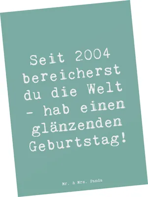 Produktbild von Mr. & Mrs. Panda Grußkarte Spruch 2004 Geburtstag - Meeresbrise - Geschenk, Postkarten, seit, Geburtstagsgeschenk, Ansichtskarten, Fotokarte, Geburtsjahr, Postkarte