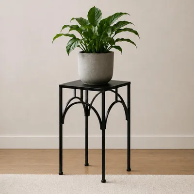 Produktbild von DanDiBo Blumenhocker Metall Schwarz Eckig 38 cm Blumenständer Blumensäule 96449 L Pflanzenhocker Modern Pflanzenständer