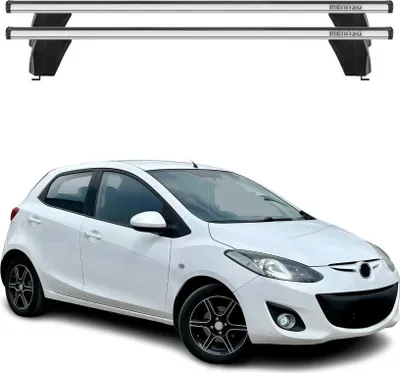 Image de Menabo Barres de toit Transversales pour Mazda 2 2009-2013 Alu Gris ABE 2x