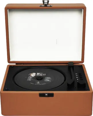 Produktbild von Retro CD Player Bluetooth 5.0 mit Lautsprecher, USB, Fernbedienung, 3600mAh, Holzoptik, Tragbar