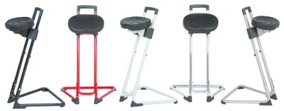 Produktbild von Stehhilfe aus Stahlrohr, ESD, Höhe 600-850 mm, Sitzneigung 15 Grad, hor. 16 Grad, Gestell schwarz