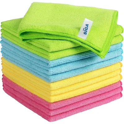Produktbild von Mikrofaser Reinigungstücher 12er Set 32x32cm fusselfrei saugfähig kratzfrei