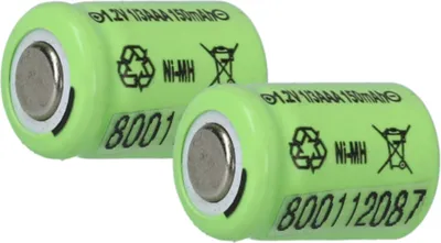 Produktbild von vhbw 2x Akku Ersatz für 1/3AAA für Modellbau (150mAh, 1,2V, NiMH)