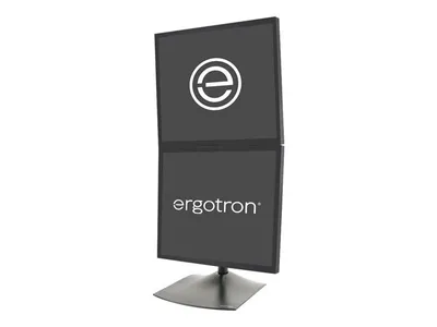 Produktbild von Ergotron DS Series DS100 Dual Monitor Desk Stand, Vertical, 20,9 kg, 61 cm (24"), 75 x 75 mm, 100 x 100 mm, Schwarz