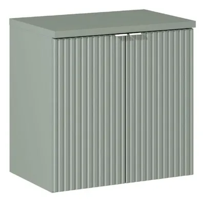 Produktbild von Waschbeckenunterschrank Mit Arbeitsplatte 60 cm & Waschbeckenunterschrank (60 cm, 2 Türen), Line Reed Green L BM99 - Schilfgrün