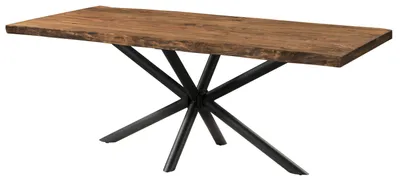 Immagine prodotto di MASSIVMOEBEL24 | Tavolo da pranzo in legno di sheesham 220x100x76 verniciato naturale / gambe incrociate antracite matt FREEFORM 5