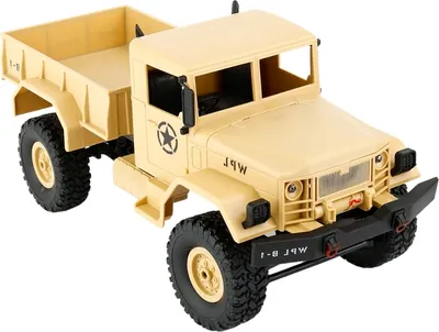 Image de WPL B-1 DIY assemblage 1:16 Mini 4WD RC militaire camion de contrôle de voiture de jouet (jaune)