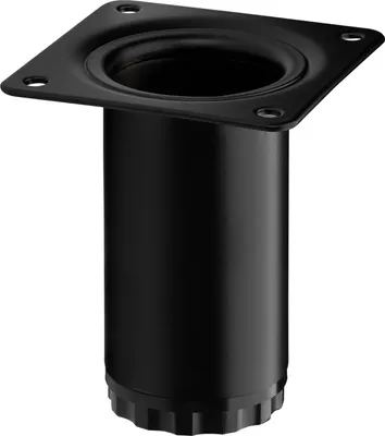 Produktbild von Möbelfuß BRAVO Höhe 80 mm (+ 10 mm) Ø 40 mm schwarz matt höhenverstellbarer Schrankfuß aus Stahl Möbelbein belastbar bis 50 kg SOTECH