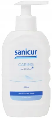 Zdjęcie produktu dla Mydło Do Rąk Dozownik Z Pompką Sanicur Caring Naturalne Składniki 300Ml