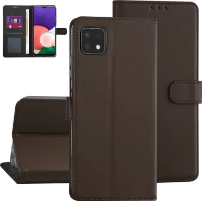 Produktbild von Samsung Galaxy A22 5G Book type case - Brown - Card holder - Magnetic closure