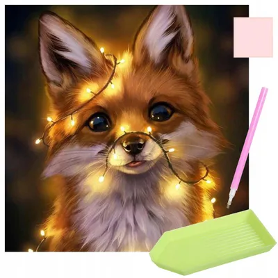 Produktbild von Malen nach Zahlen Faszinierende Fuchs-Diamantmalerei im 30x30cm Set