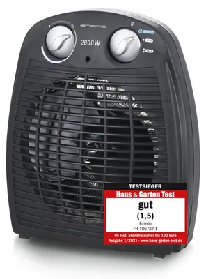 Image de Radiateur électrique 2000 W - Anthracite - Compact et portable - Chauffage ventilé