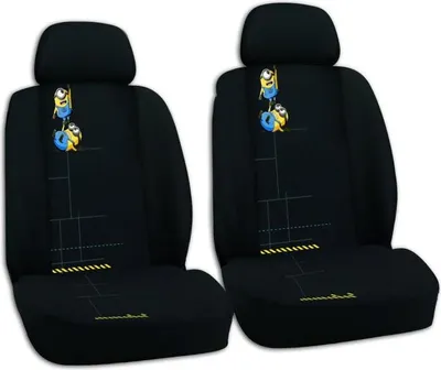 Produktbild von Auto Sitzbezug Set Minion schwarz Sitzbezüge Schonbezüge für vorne universal ABE