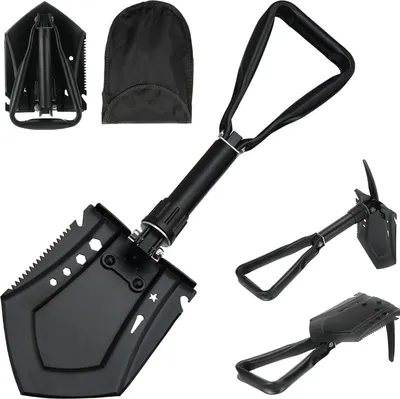 Produktbild von Klappspaten 58cm Kohlenstoffstahl Camping Hochfester Schaufel Outdoor-Wandern
