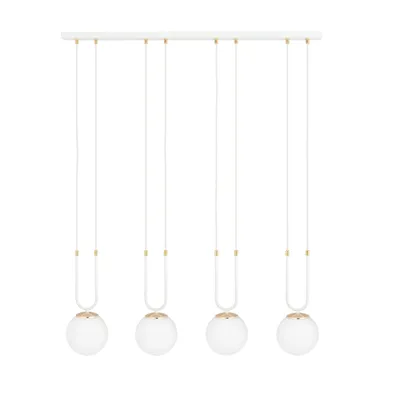 Zdjęcie produktu dla Żyrandol Emibig 4xE14 40W GLAM 4 WHITE/OPAL 1115/4