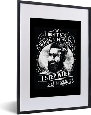 Produktbild von MuchoWow® MuchoWow® Gerahmtes Poster Mancave - Männer - Bart - Vintage 30x40 cm - Poster mit zchwarzem Bilderrahmen - Wandposter Schlafzimmer