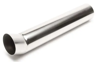 Produktbild von Endrohr Endrohrblende Anschweißrohr Auspuffblende Edelstahl Winkel scharf 76mm