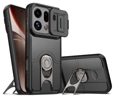 Produktbild von Handy Hülle Camshield für Oppo Find X9 Pro 5G Ringhalter Kickstand Armor Schwarz