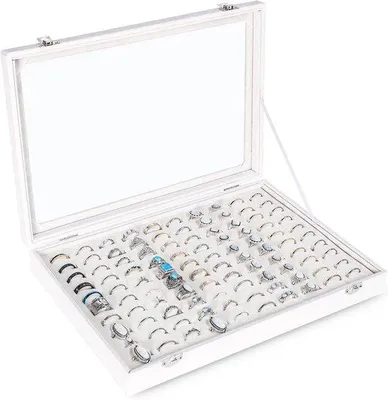 Produktbild von Schmuckorganizer 100 Fächer transparent weiß