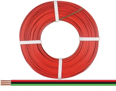 Obrázok produktu pre Trojžilový vodič 0,25 mm² / 50 m červeno-čierno-zelený od Donau Elektronik