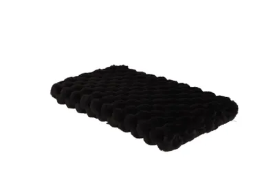 Image de Fourrure artificielle écaille, fourrure synthétique, noir 50 x 165 cm