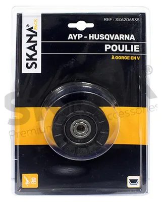 Image de Poulie à Gorge En V Sur Roulement Adaptable. ø Extérieur : 63,6 Mm ø Intérieur : 9,5 Mm Hauteur : 18,9 Mm    Remplace Origine 16
