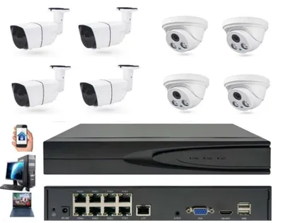 Immagine prodotto di Kit di telecamere di sicurezza per interni ed esterni - 8 telecamere IP da 3.0MP con visione notturna e PoE
